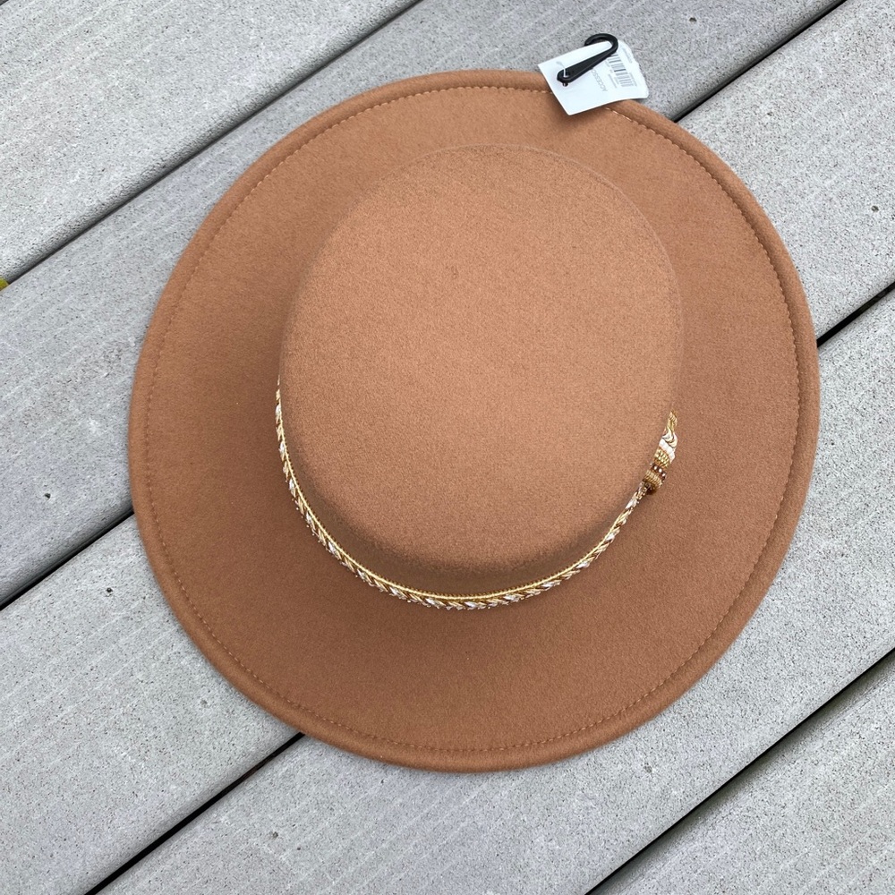 Embroidered Band Boater Hat